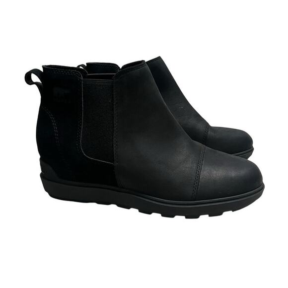 SOREL EVIE™ II WOMEN'S CHELSEA Boots /‎ Wedge Booties - Black Logo - size 9.5 - Picture 2 of 10